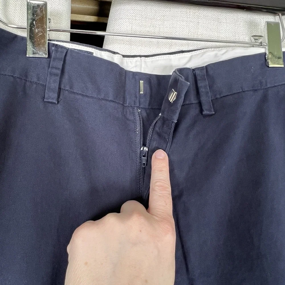 New! J Crew Flex Straight Pants Mens 35x32 Navy Blue Stretch Chino Casual Preppy